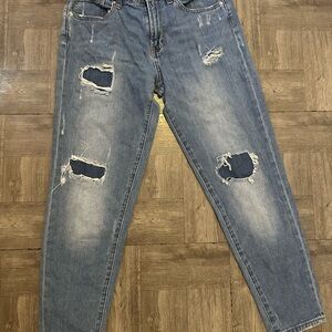 Bullhead Relaxed Fit Distressed Blue Jeans